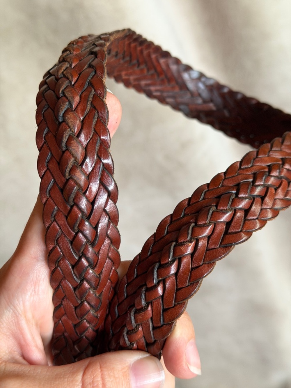 Coach vintage Braided Leather Belt cognac Brown 36” 90cm - Picture 3 of 8